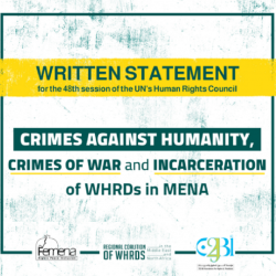 Crimes of War and Incarceration of WHRDs in MENA